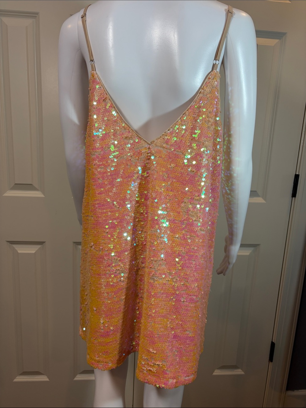 Buddy Love Peach Sequin Mini Dress - Picture 4 of 6